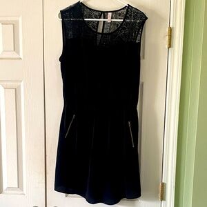 Xhilaration Black Mini Dress with Lace Detail XL